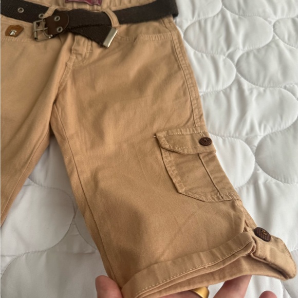 Kids ARN Jeans Cargo Shorts with Belt – Tan Safari Style – Size 8 - Picture 3 of 5